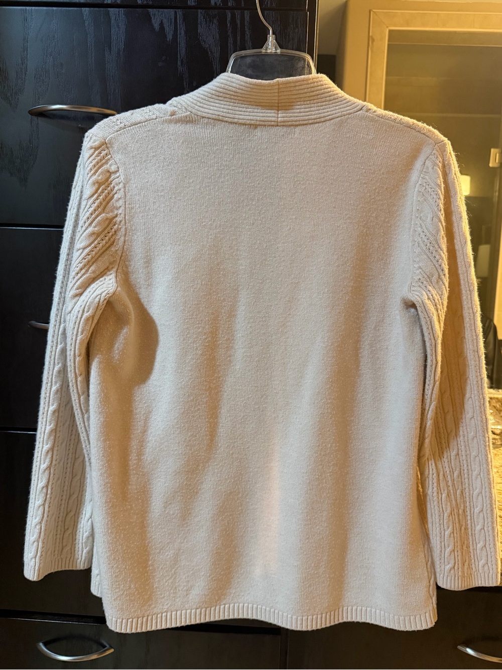 Hannah Cream Open-Front Cable & Ribbed Cardigan - Picture 3 of 3